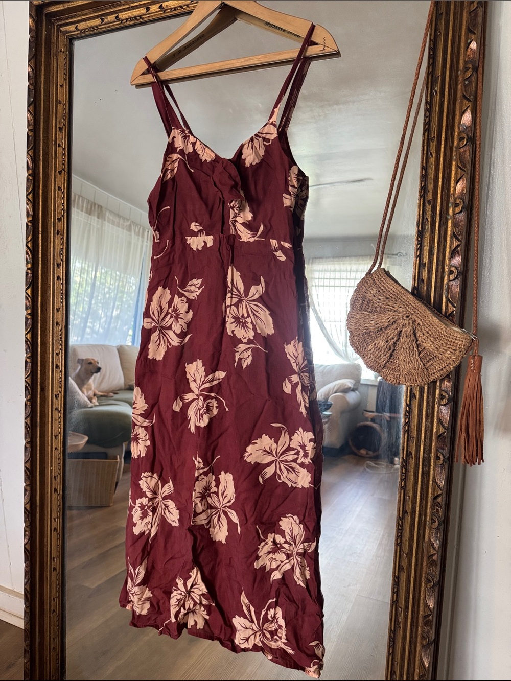 Keyhole Maroon Pink Tie Dress